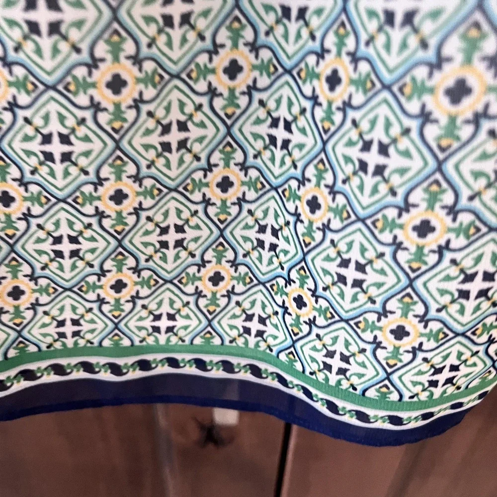 MAX STUDIO-Green Moroccan Print Halter Style Blouse Size L - Picture 7 of 10